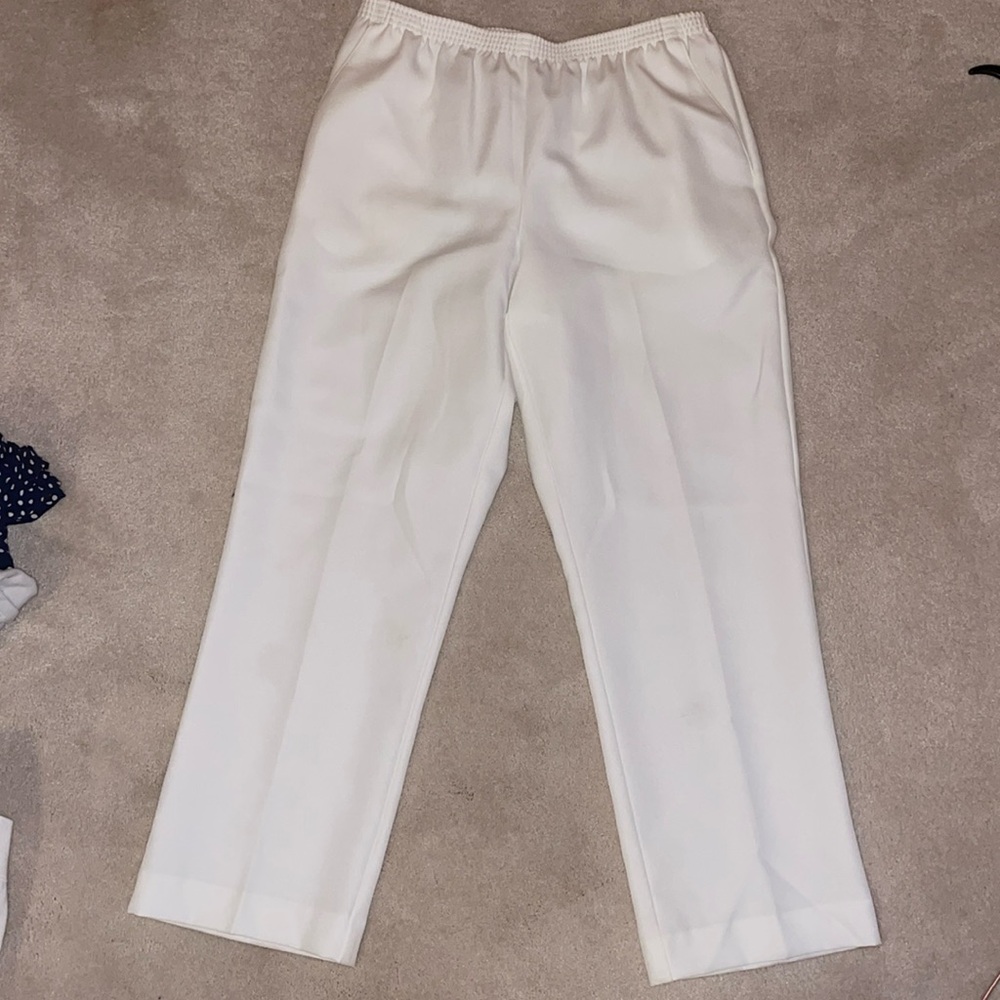 alfred dunner size 10 white dress pants